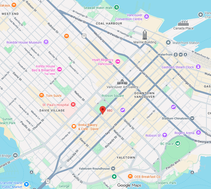 Map showing the location of Concrete CO Template in Vancouver